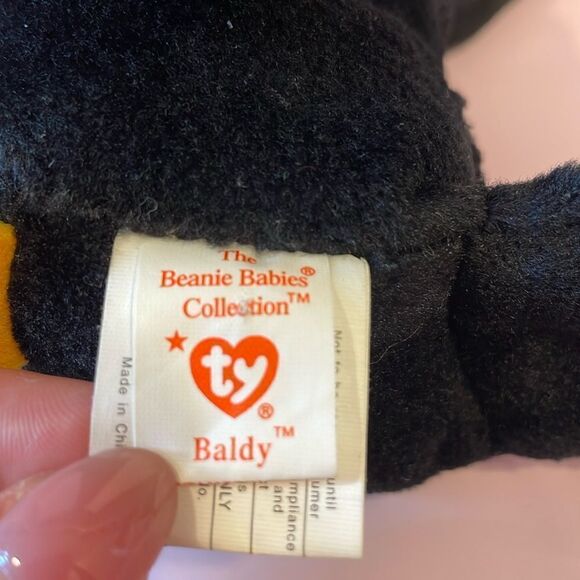 Baldy The Bald Eagle 1996 Ty Beanie Baby PVC Pellets Vintage ear and Tush Tags - Picture 7 of 9